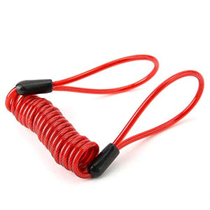 Wire Rope, Anti-Theft Spring Travel Reminder Rope, Motorcycle Disc Lock Spring Reminder for Motorcycles, Scooters, Quad Bikes and Bicycles(Red)