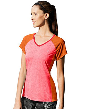 Champion Women's Marathon Tee, Neon Flare Heather/Orange Wedge, XS