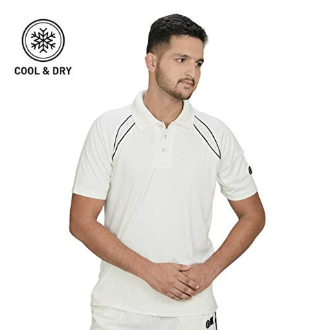 Image of GM 7205 Half Sleeve Cricket T-Shirt Size-X-Large (White/Navy)