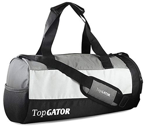 Image of TopGator Gym Bag Sports Duffel with Shoe Compartment 34 L (Grey/Black)