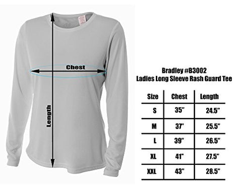 Image of Bradley Ladies Rash Guard Women's Long Sleeve Swim Shirt Surf Swimwear SPF Sun