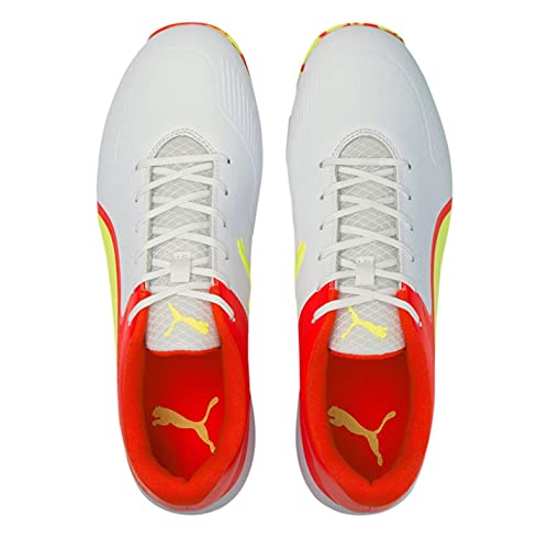 Puma Men's Red, Yellow & White Cricket Shoe- 10 UK