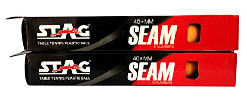 Image of STAG Seam Plastic Table Tennis Ball (40mm, Orange) - Pack of 12