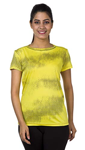 URBAN CIRCUS Women's T-Shirt (41_t-shirt_PGYW--$parent sku_Yellow & Black_Medium)