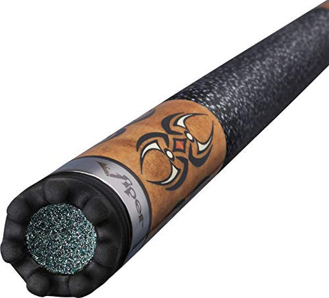 Viper Sinister 58" 2-Piece Billiard/Pool Cue, Natural Ash with Amber/Black Points, 18 Ounce