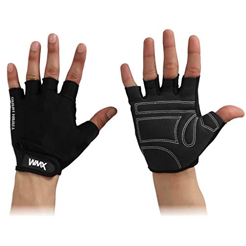 NEVER LOSE WMX Series Leather Fitness Gloves (Black Suede, L)