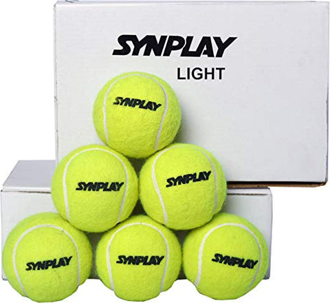 Image of SYNPLAY SS00160 Rubber Cricket Tennis Ball, Size Standard (Yellow, Fluorescent)