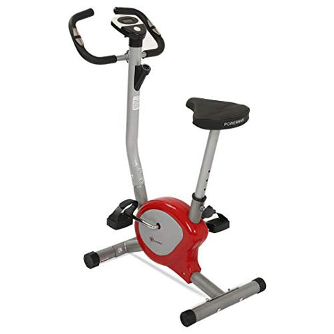 Image of PowerMax Fitness BU-200 Exercise Bike - Red & Silver