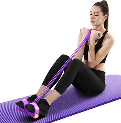 Image of Fitness India Latex Pull Reducer Tummy Twister Body Toner Waist Trimmer Home Gym Equipment Abdominal Abs Leg Hand Biceps Exercise (Multicolour) - Set of 2