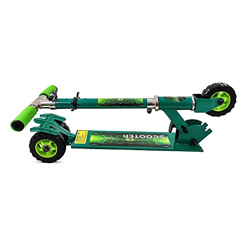NHR Rectangle Skate Scooter for Kid with 3 Wheels and 3 Adjustable Height Heavy Duty Kick Scooter (Weight Capacity-45 kg, Green)