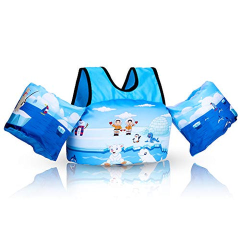 Image of Puddle Beach Jumper, Jurmikey Toddler Swim Vest Jacket for 30-66 Pounds Boys & Girls, Children’s Training Jumper for Beach/ Pool/See (Beiji)