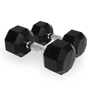 Toodlee Rubber Coated Professional Hex Dumbbell (7.5 Kg Pair of 2)