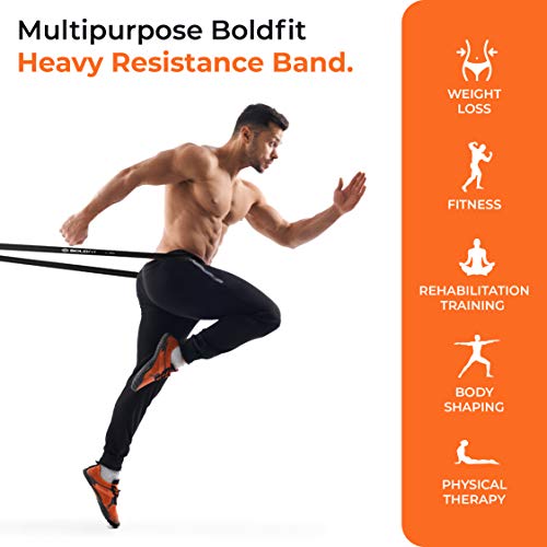 Boldfit Heavy Resistance Band for Exercise & Stretching, Pull Up Band Suitable in Home & Gym Workout, Power Bands for Men & Women.(Black Color, 15-30 kg)