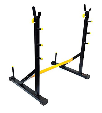 Image of Protoner Blend Joint Squat Stand with Safety Holders Heavy Duty Structure (Black and Yellow)