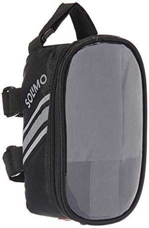 Amazon Brand - Solimo Bicycle Saddle Bag with Touchscreen Pocket for Smartphone, Black