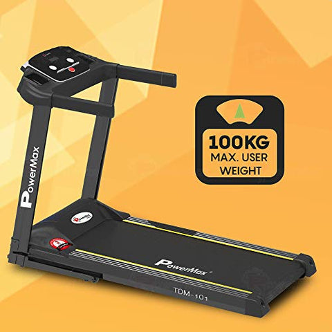 Image of PowerMax Fitness TDM-101 2HP (4HP Peak) Motorized Treadmill with Free Installation Assistance, Home Use & Automatic Programs