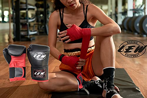 LEW 12OZ Black/Red Training Boxing Gloves