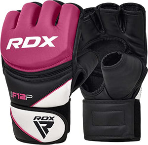 RDX Women's MMA Gloves Grappling Martial Arts Sparring Punching Bag Cage Fighting Maya Hide Leather Mitts Combat Training