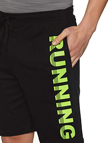 Chromozome Men's Track Pants (N-169 Running Shorts_Black_Medium)