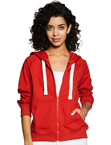 Amazon Brand - Symbol Women's Sweatshirt (AW19SS002_Fire Red_Large)
