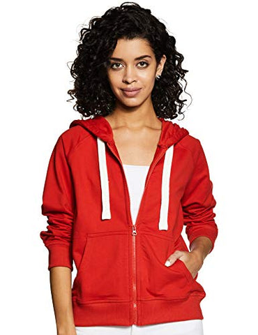 Image of Amazon Brand - Symbol Women's Sweatshirt (AW19SS002_Fire Red_Large)