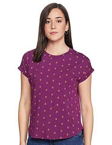 Image of Amazon Brand - Myx Women's Loose T-Shirt (PAG 103_Black and Purple XXXX-Large)