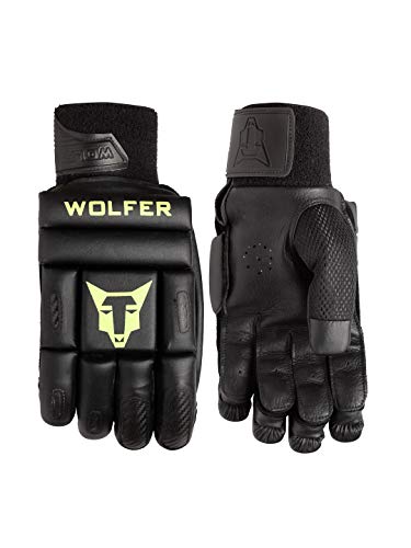 WOLFER Featherweight Cricket Batting Gloves - Black (Right)