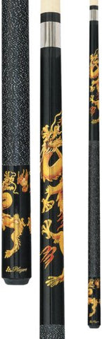 Image of Players D-DRG Midnight Black with Golden Dragons Cue, 20.5-Ounce