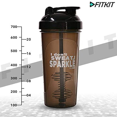 Image of Fitkit Classic Bottle Shaker (700ml, Grey/Black)