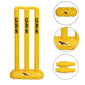 GRS Kids Zone Popular Willow Cricket Bat with Wicket Set & 1 Tennis Ball for Kids (Size 3, Age 6-10 Year Old Kids), Wood