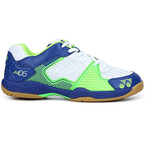 Image of Yonex All New Badminton Non-Marking Shoes, White/Royal Blue/Green - 10 UK