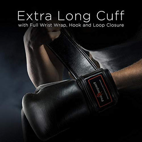 Image of Genuine Leather Boxing Gloves Black 12 Oz. Pro Impact 80 Value