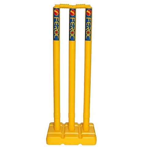 FEROC Plastic Cricket Wicket Set 4 Wickets + 2 Base+ 2 Bails