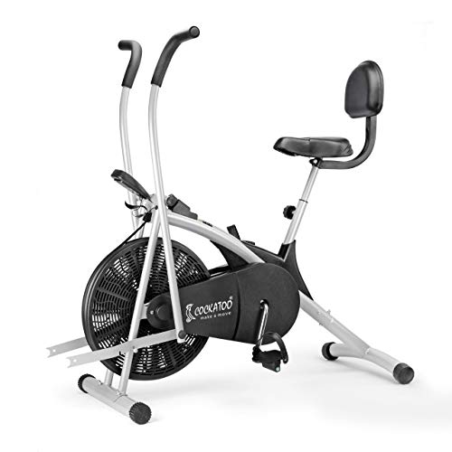 Cockatoo AB06WBC Steel Exercise Bike with Moving Handle, Back Support and Adjustable Cushioned seat(DIY, DO It Yourself Installation)