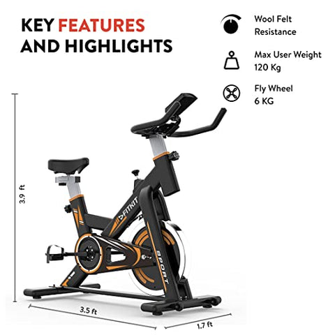 Image of Fitkit FK2000 Flywheel 13.22lbs, Max Weight 120kg Bluetooth Enabled Exercise Spin Bike with Free At Home Installation and Trainer Led Sessions by cult.sport