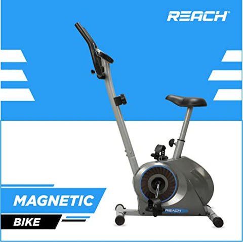 Image of Reach B-200 Magnetic Exercise Cycle for Home Gym | Upright Stationary Exercise Bike for Cardio and Fitness Workout | Adjustable Magnetic Resistance with 4kg Flywheel and Cushioned Seat | Max User Weight 100Kg