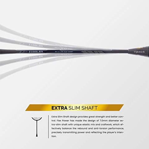 Image of Apacs Z-Ziggler (38 LBS, Mega Tension) Graphite Unstrung Badminton Racquet with Full Cover (Grey)