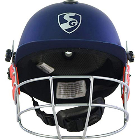 Image of SG Test Youth Thigh Pads, Youth&SG Optipro Cricket Helmets, Medium, Navy Blue