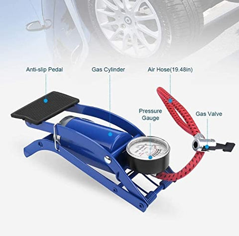 Image of ATMIYA CREATION Foot Pump, Portable Foot Air Pump forAir Tyre Infiltrator with Pressure Gauge for Car Tyres, Bicycle Tyres, Bike Tyres, Motorcycle Tyres, Balls, Air Mattress