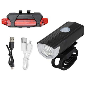FASTPED ® Combo of Bicycle LED USB Rechargeable Head Light and Tail Light