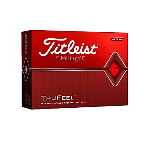 Image of Titleist TruFeel golf Balls, Matte Red, (One Dozen)