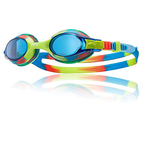 Image of TYR Blend Swimples Tie Dye Swimming Goggles (Blue-Yellow)