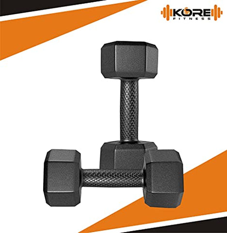 Image of Kore PVC DM-PVC-1KG-COMBO161 Dumbbell Set, 1Kg Set of 2 Dumbbells Set and Fitness Kit for Men and Women Whole Body Workout