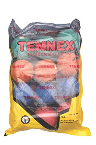 Image of TENNEX Rubber Cricket Ball, (Multicolour)
