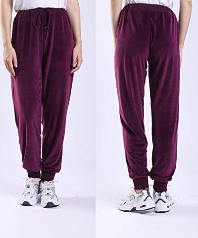 Image of Jogging Suit Set for Women Color Block Tracksuit Activewear Soft Velour Sweatsuits Loungewear Zip Up Sport Suits Purple M
