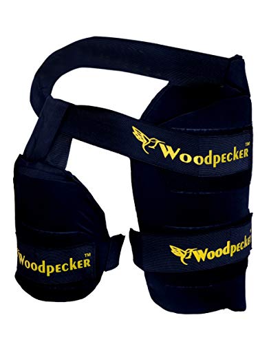 Woodpecker Left Hand Thigh Guard for Cricket,Thigh pad (Black, Small)
