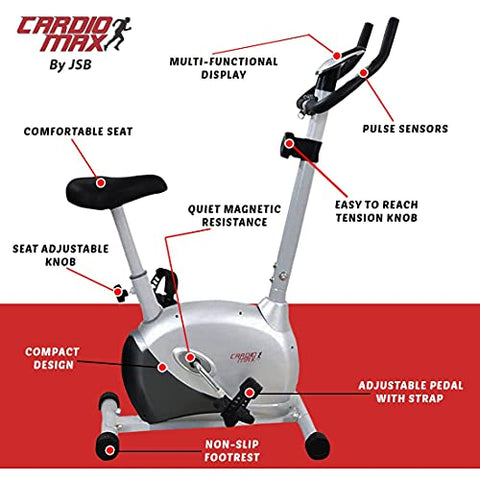 Image of Cardio Max JSB HF73 Magnetic Exercise Cycle for Home Gym (With Installation Assistance)