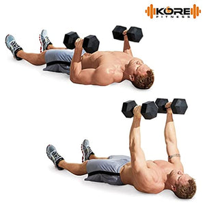 Kore PVC DM-PVC-1KG-COMBO161 Dumbbell Set, 1Kg Set of 2 Dumbbells Set and Fitness Kit for Men and Women Whole Body Workout