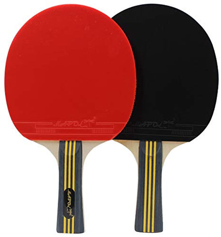 Image of MAPOL Ping Pong Paddle Set - 4 Professional Table Tennis Rackets/Paddles - 8 Premium 3-Star Balls, Portable Cover Case Holder Included
