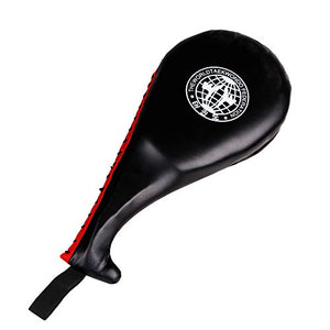 ELECTOMANIA Durable Double-Sided PU Taekwondo TKD Foot Target Training Tool ( 17.71 x 7.87 Inch , Black)